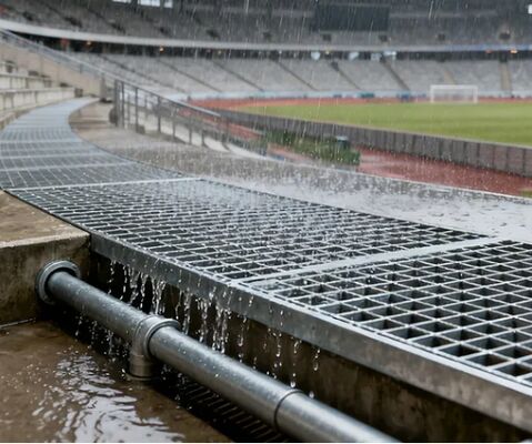 Rejilla de acero galvanizado antióxido con 20 x 3 a 100 x 6 barras de rodamiento y tono personalizable para pasarelas industriales
