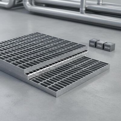 Galvanized Stainless Steel Grating with Customizable Sizes and Slip-Resistant Surface for Industrial Use