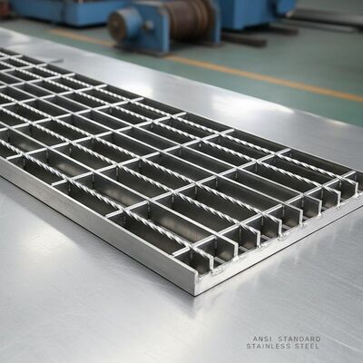 Rejilla para peldaños de escaleras de acero inoxidable de alta resistencia estándar ANSI para seguridad industrial