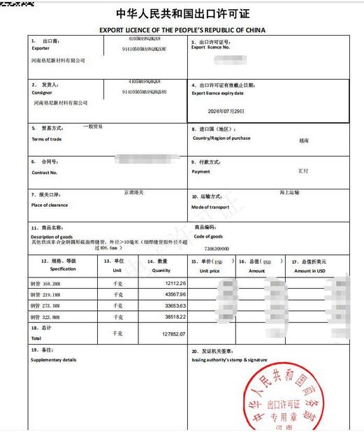 China Gnee Steel (tianjin) Co., Ltd certificaciones